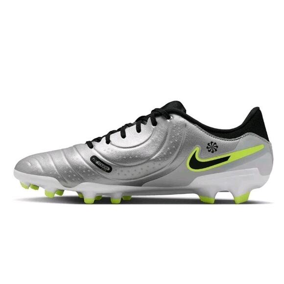 Nike Tiempo 10 Academy Fg/Mg Metallic Silver Black Volt Men\'s Size 9 DV4337-001 main image 5